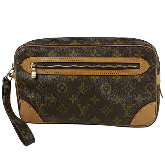 Louis Vuitton Monogram Dragonne Brown Marly Bag Clutch Bag GM Shoulder - Picture 1 of 6